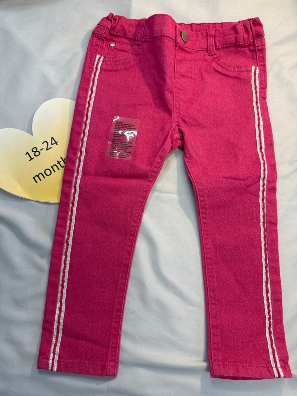 Lily  & Jack - New - cotton denim style pants with silver trim. Sz 18 to 24 mo